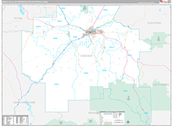 Great Falls Metro Area Wall Map Premium Style 2026